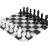 Black And White Edge To Edge Alabaster Chess Set 14 Inches