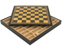 The Italian Nero 13.75 Inch Chess Cabinet With Removable Lid, Backgammon Board, Dice And Draughts 9 The Italian Nero 13.75 Inch Chess Cabinet With Removable Lid, Backgammon Board, Dice And Draughts -Board Games - Chess And Cards Shop 219GN 02