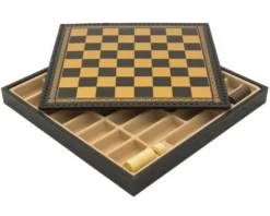 The Italian Nero 13.75 Inch Chess Cabinet With Removable Lid, Backgammon Board, Dice And Draughts 10 The Italian Nero 13.75 Inch Chess Cabinet With Removable Lid, Backgammon Board, Dice And Draughts -Board Games - Chess And Cards Shop 219GN 03