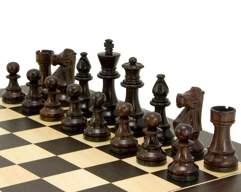 French Knight Rosewood Chess Set 2 French Knight Rosewood Chess Set - Image 2