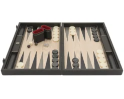 The Manopoulos Grey Oak And Platinum Luxury Backgammon Set With Vinyl Deluxe Cups 12 The Manopoulos Grey Oak And Platinum Luxury Backgammon Set With Vinyl Deluxe Cups -Board Games - Chess And Cards Shop B3D1 05