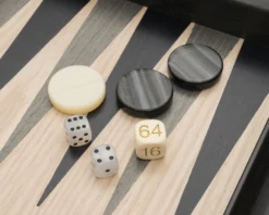 The Manopoulos Grey Oak And Platinum Luxury Backgammon Set With Vinyl Deluxe Cups 13 The Manopoulos Grey Oak And Platinum Luxury Backgammon Set With Vinyl Deluxe Cups -Board Games - Chess And Cards Shop B3D1 06