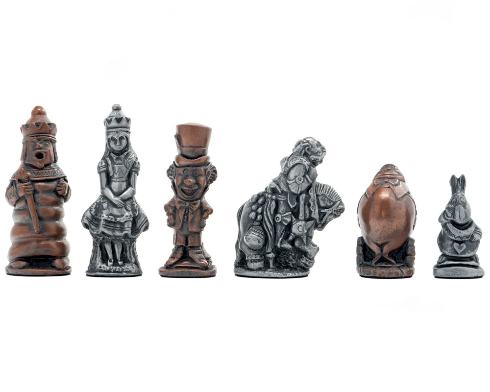 Berkeley Chess Alice In Wonderland Metallic Chess Men 1 Berkeley Chess Alice In Wonderland Metallic Chess Men