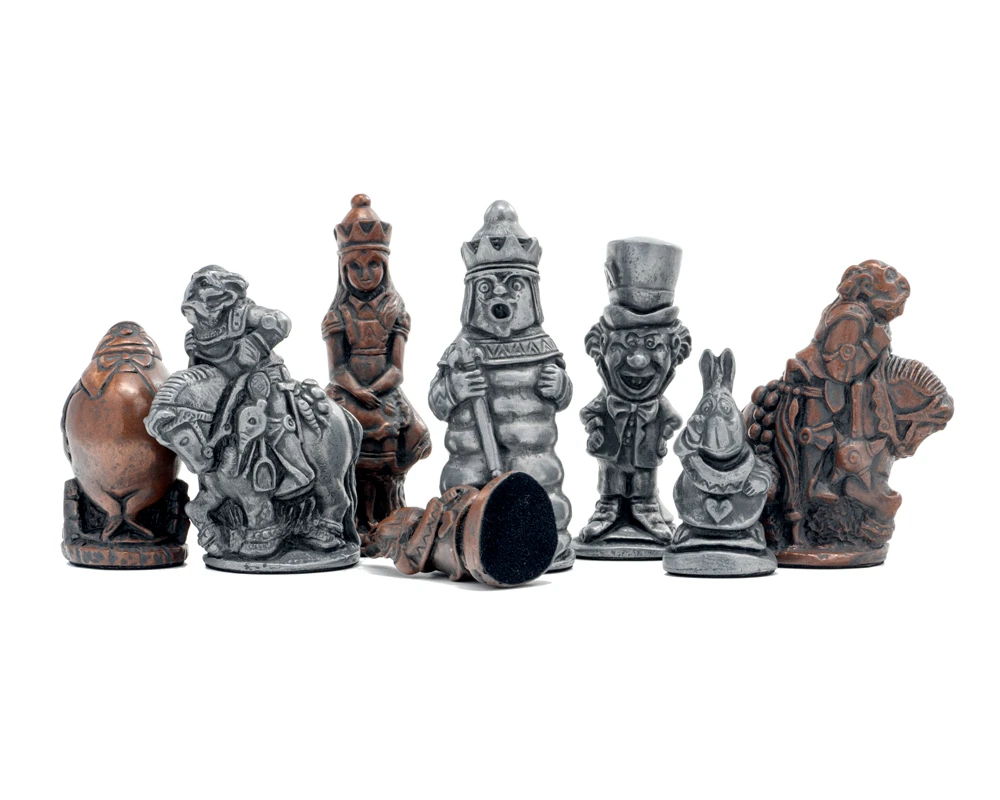 Berkeley Chess Alice In Wonderland Metallic Chess Men 2 Berkeley Chess Alice In Wonderland Metallic Chess Men - Image 2
