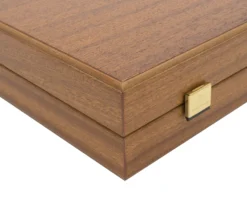 The Manopoulos Luxury Mahogany And Black Backgammon Set With Luxury Cups -Board Games - Chess And Cards Shop BMM1 02