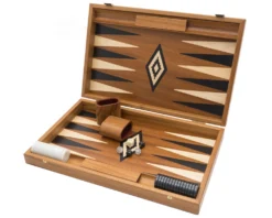 The Manopoulos Luxury Mahogany And Black Backgammon Set With Luxury Cups -Board Games - Chess And Cards Shop BMM1 04