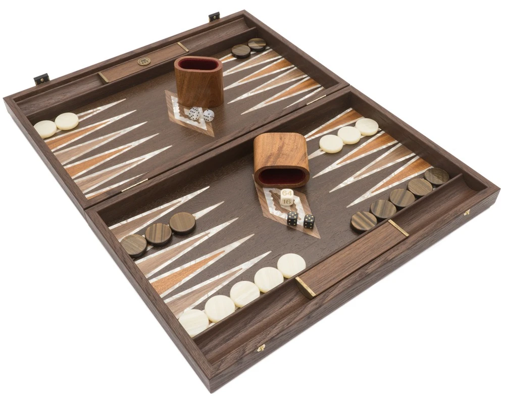 The Manopoulos Natural Burl And Wenge Luxury Backgammon Set With Luxury Cups 1 The Manopoulos Natural Burl And Wenge Luxury Backgammon Set With Luxury Cups