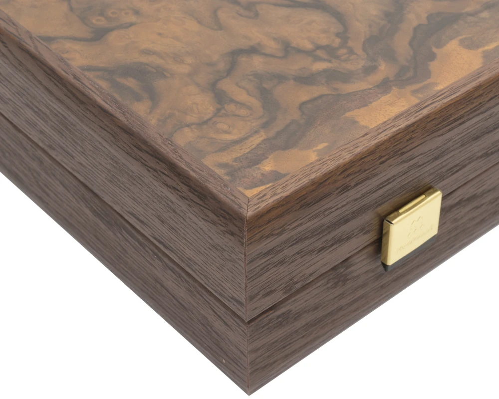 The Manopoulos Natural Burl And Wenge Luxury Backgammon Set With Luxury Cups 3 The Manopoulos Natural Burl And Wenge Luxury Backgammon Set With Luxury Cups - Image 3