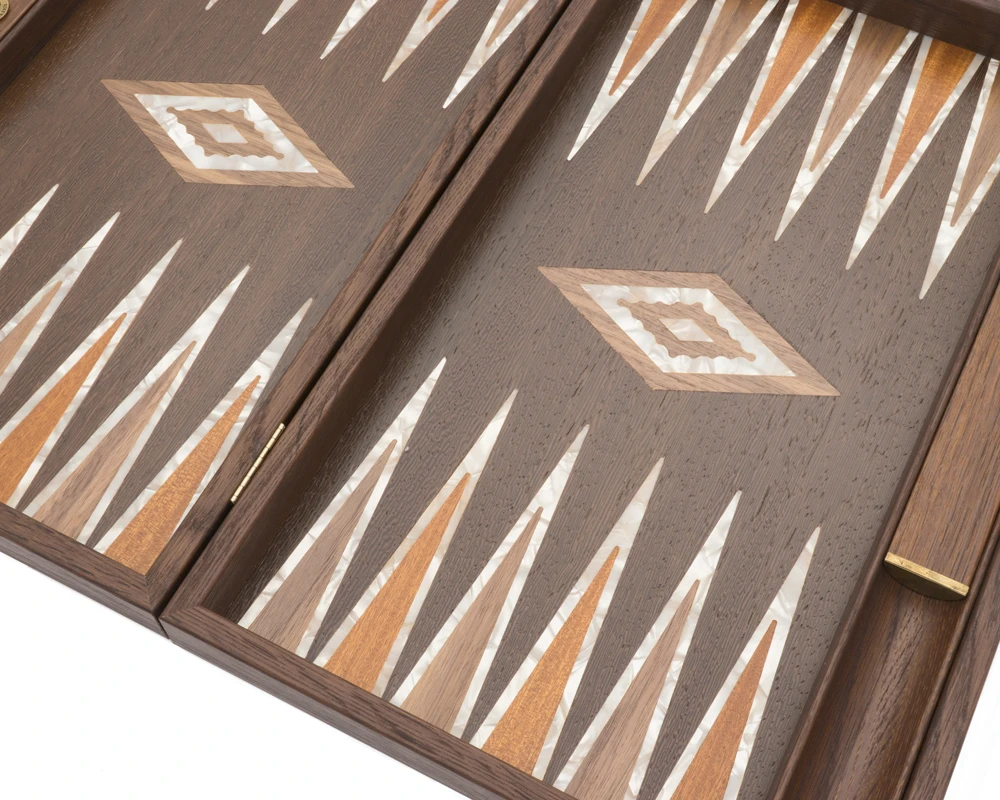 The Manopoulos Natural Burl And Wenge Luxury Backgammon Set With Luxury Cups 7 The Manopoulos Natural Burl And Wenge Luxury Backgammon Set With Luxury Cups - Image 7