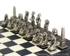 Egyptian Series Brass And Nickel Figurative Chess Pieces 10 Egyptian Series Brass And Nickel Figurative Chess Pieces -Board Games - Chess And Cards Shop IT55M 03