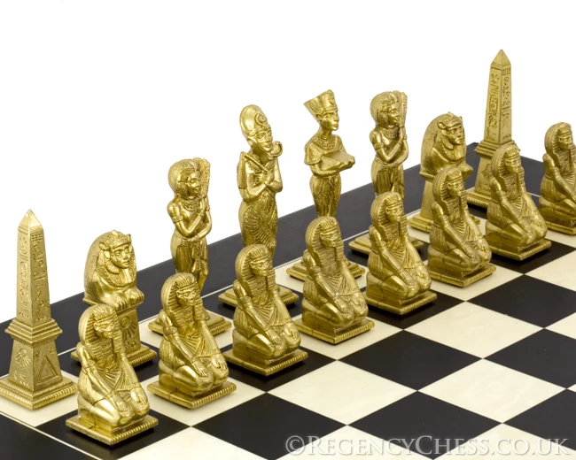 Egyptian Series Brass And Nickel Figurative Chess Pieces 5 Egyptian Series Brass And Nickel Figurative Chess Pieces - Image 5
