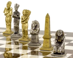 Egyptian Series Brass And Nickel Figurative Chess Pieces 12 Egyptian Series Brass And Nickel Figurative Chess Pieces -Board Games - Chess And Cards Shop IT55M 05