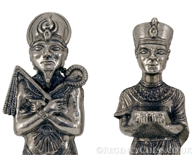 Egyptian Series Brass And Nickel Figurative Chess Pieces 7 Egyptian Series Brass And Nickel Figurative Chess Pieces - Image 7