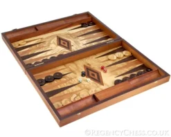 Manopoulos Luxury Olive Wood Burl Backgammon Set