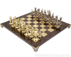 Manopoulos Large Greek Roman Army Metal Chess Set