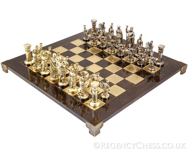 Manopoulos Large Greek Roman Army Metal Chess Set 1 Manopoulos Large Greek Roman Army Metal Chess Set