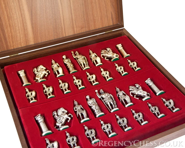 Manopoulos Large Greek Roman Army Metal Chess Set 3 Manopoulos Large Greek Roman Army Metal Chess Set - Image 3