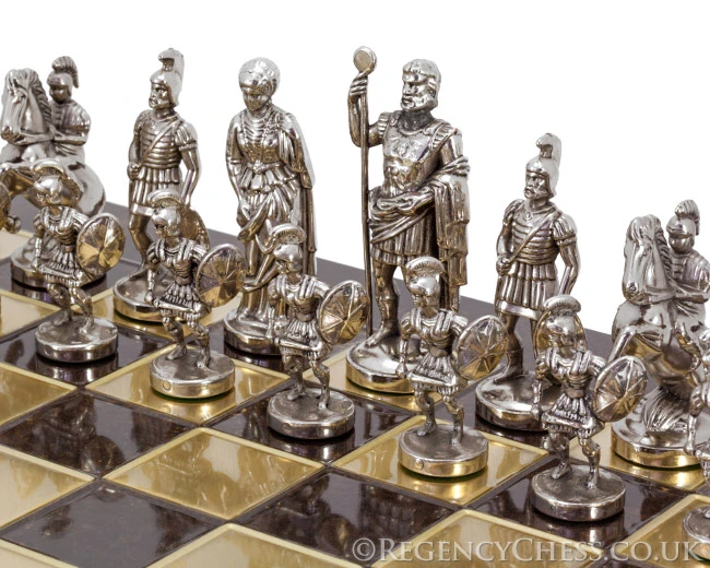 Manopoulos Large Greek Roman Army Metal Chess Set 4 Manopoulos Large Greek Roman Army Metal Chess Set - Image 4