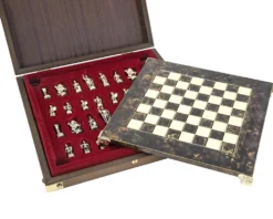 Manopoulos Greek Roman Army Metal Chess Set With Wooden Case - SMALL 11 Manopoulos Greek Roman Army Metal Chess Set With Wooden Case - SMALL -Board Games - Chess And Cards Shop MANS 3 05