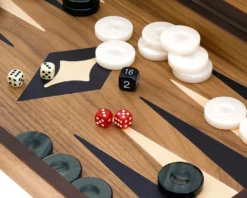 Manopoulos Deluxe Walnut And Maple Backgammon Set -Board Games - Chess And Cards Shop MANT 1K 02