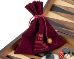Manopoulos Deluxe Walnut And Maple Backgammon Set -Board Games - Chess And Cards Shop MANT 1K 03
