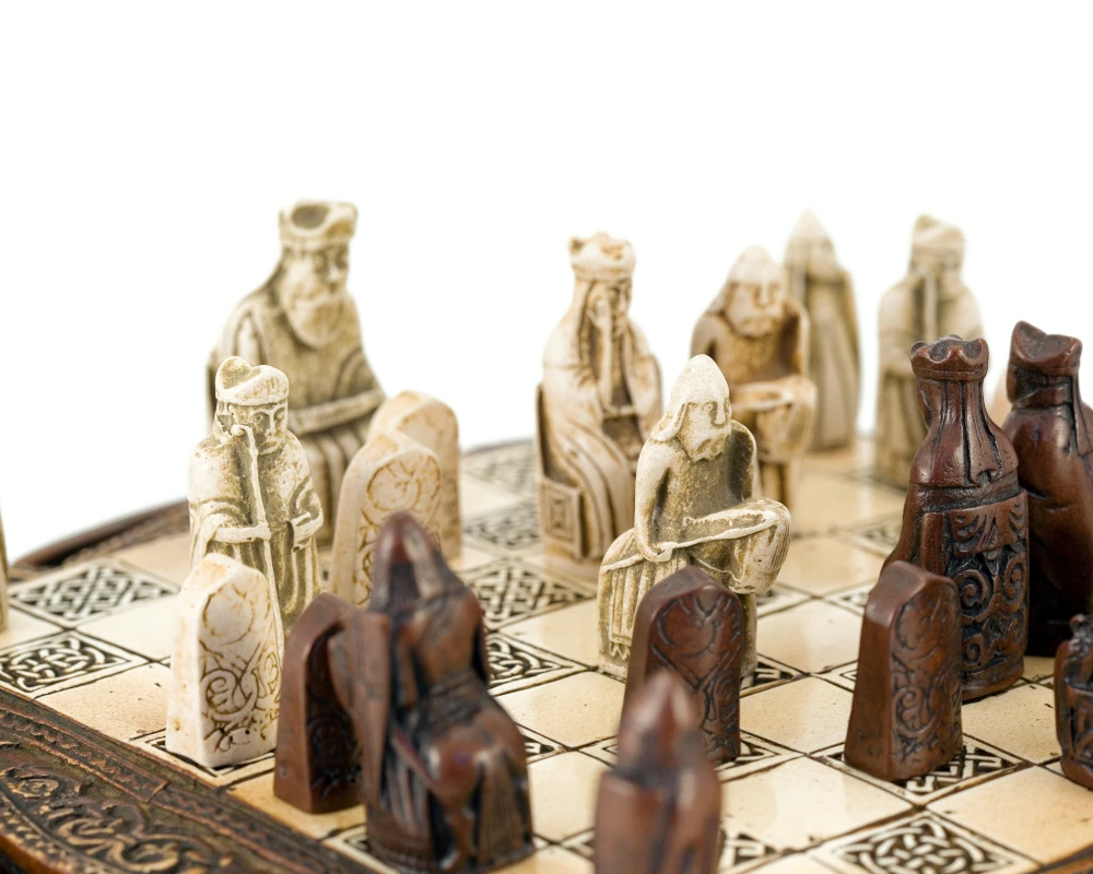 Isle Of Lewis Compact Celtic Chess Set 9 Inches 6 Isle Of Lewis Compact Celtic Chess Set 9 Inches - Image 6