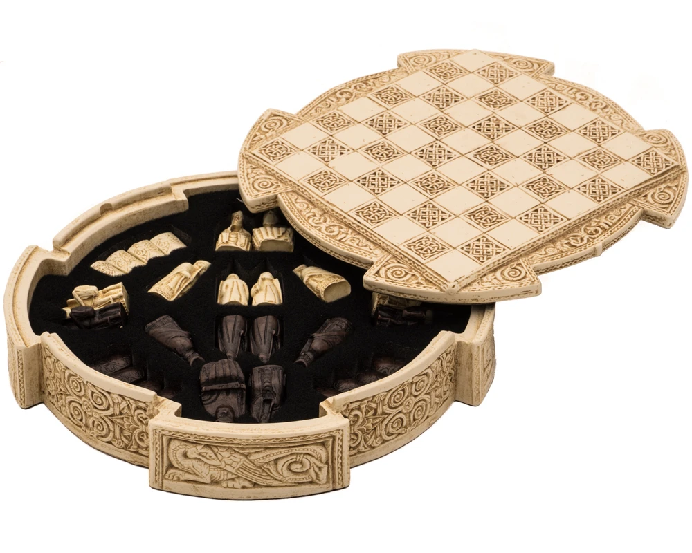 Isle Of Lewis Compact Celtic Chess Set 9 Inches In Ivory 3 Isle Of Lewis Compact Celtic Chess Set 9 Inches In Ivory - Image 3