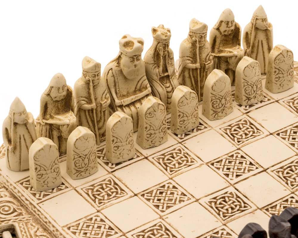 Isle Of Lewis Compact Celtic Chess Set 9 Inches In Ivory 4 Isle Of Lewis Compact Celtic Chess Set 9 Inches In Ivory - Image 4