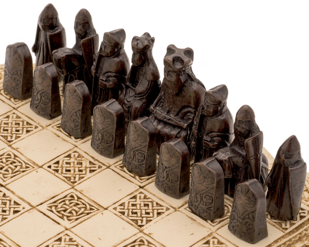 Isle Of Lewis Compact Celtic Chess Set 9 Inches In Ivory 5 Isle Of Lewis Compact Celtic Chess Set 9 Inches In Ivory - Image 5