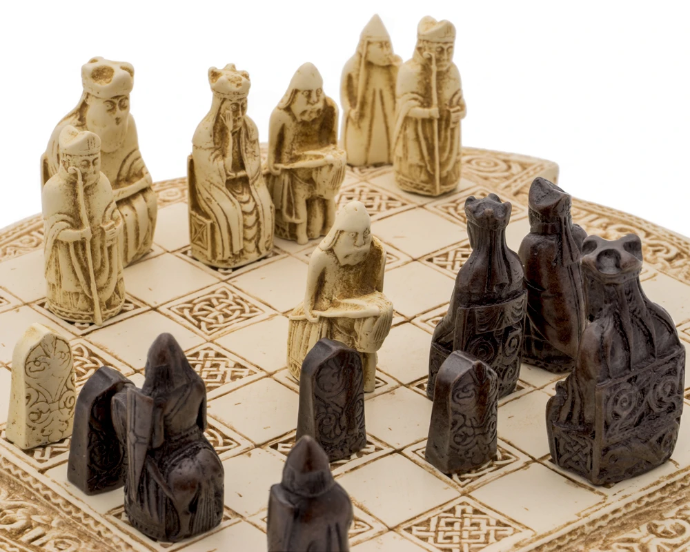 Isle Of Lewis Compact Celtic Chess Set 9 Inches In Ivory 6 Isle Of Lewis Compact Celtic Chess Set 9 Inches In Ivory - Image 6