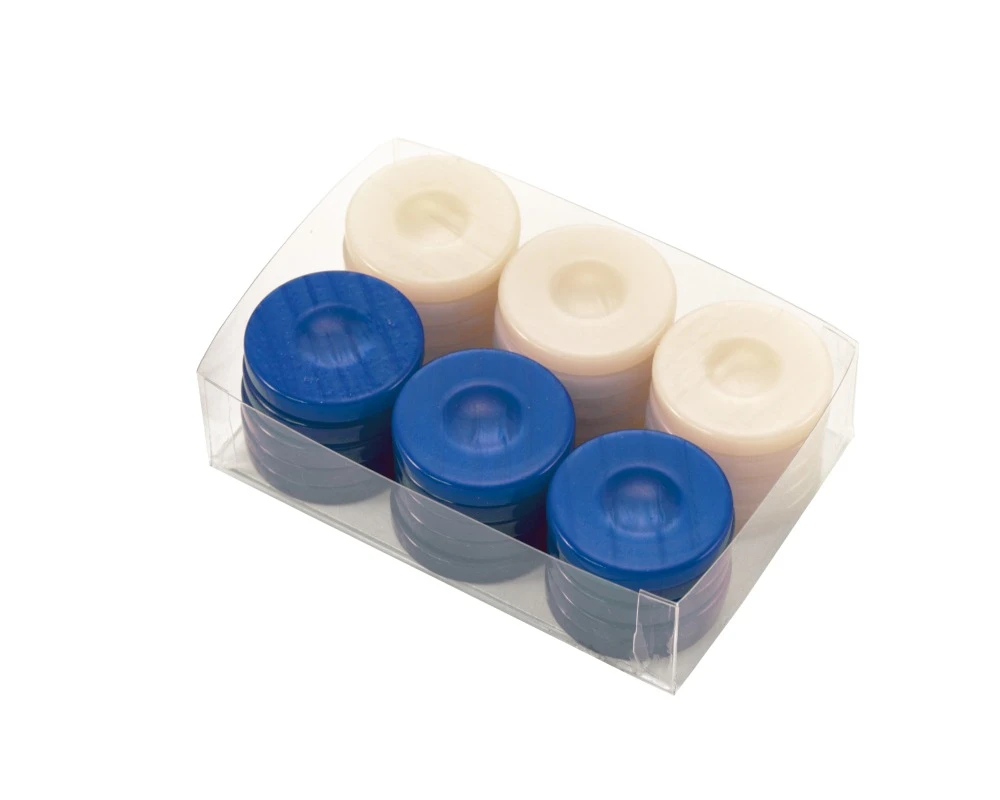 Deluxe Backgammon Stones Blue & Ivory 36mm 1 Deluxe Backgammon Stones Blue & Ivory 36mm