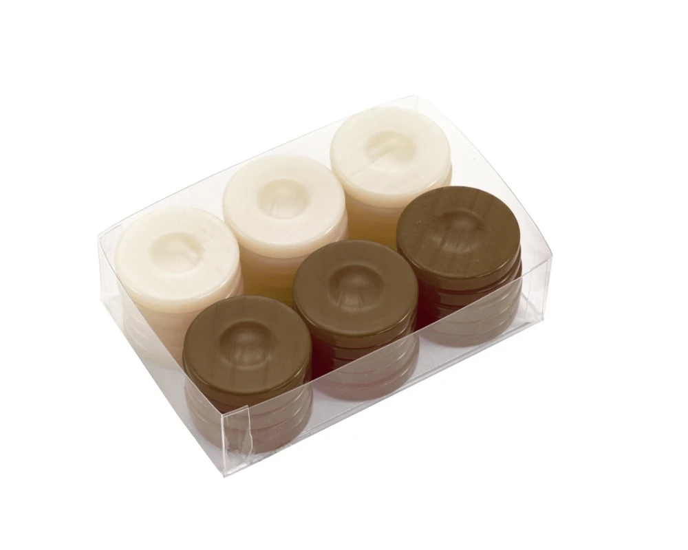 Deluxe Backgammon Stones Brown & Ivory 36mm 1 Deluxe Backgammon Stones Brown & Ivory 36mm