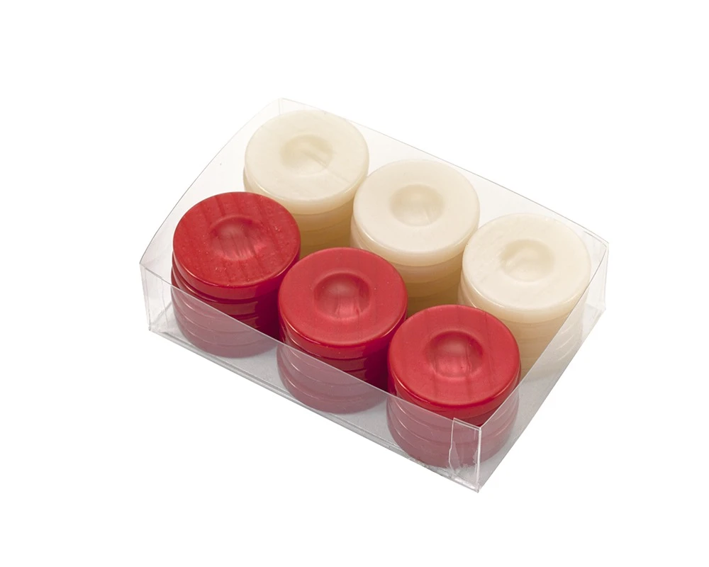 Deluxe Backgammon Stones Red & Ivory 36mm 1 Deluxe Backgammon Stones Red & Ivory 36mm