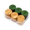 Deluxe Olive Wood Backgammon Stones Natural & Green 36mm