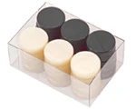 Mother Of Pearl Acrylic Flat Backgammon Stones Black And Ivory 26mm