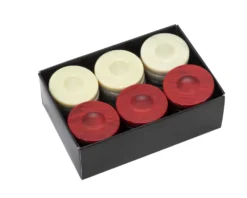 Galalith Luxury Backgammon Stones Red & Ivory 36mm 6 Galalith Luxury Backgammon Stones Red & Ivory 36mm -Board Games - Chess And Cards Shop PG 1RED 02