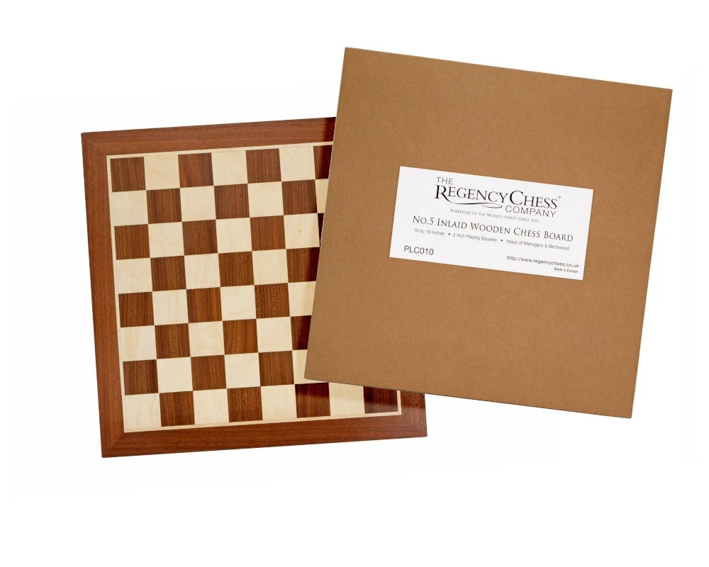 Wooden Chess Board - 19 Inch No.5 Inlaid Mahogany 1 Wooden Chess Board - 19 Inch No.5 Inlaid Mahogany