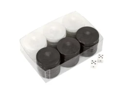 Backgammon Stones Dark Grey & White 36mm