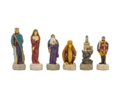 Medieval Hand Painted Themed Chess Pieces By Italfama