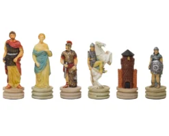 The Romans Vs Greeks Hand Painted Chess Pieces By Italfama