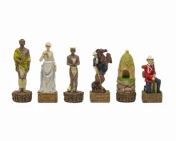 The British Vs Zulus Hand Painted Themed Chess Pieces By Italfama