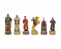 The Russians Vs Mongolians Hand Painted Themed Chess Pieces By Italfama