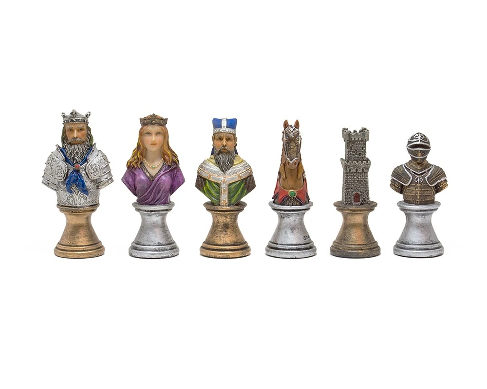 The Medieval Bust Hand Painted Themed Chess Pieces By Italfama 1 The Medieval Bust Hand Painted Themed Chess Pieces By Italfama