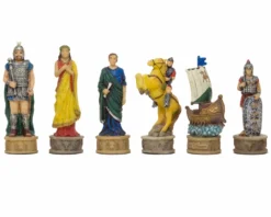 The Battle Of Troy Hand Painted Themed Chess Pieces By Italfama