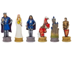 The King Arthur Hand Painted Themed Chess Pieces By Italfama