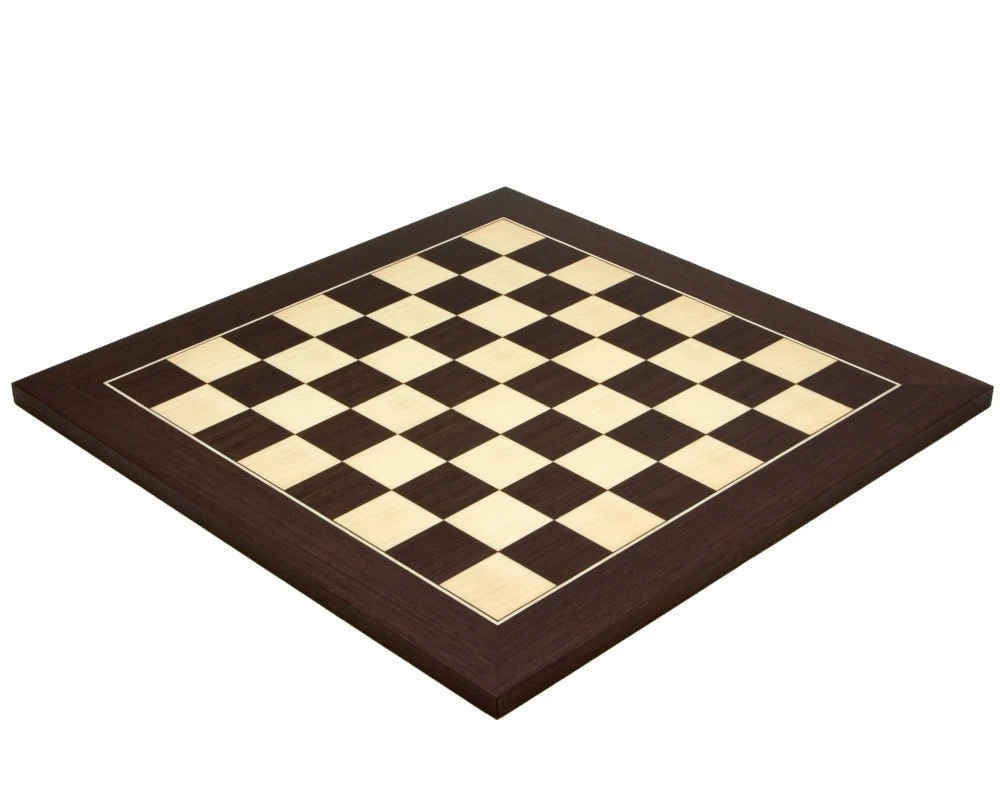 15.75 Inch Wenge And Maple Deluxe Chess Board 1 15.75 Inch Wenge And Maple Deluxe Chess Board