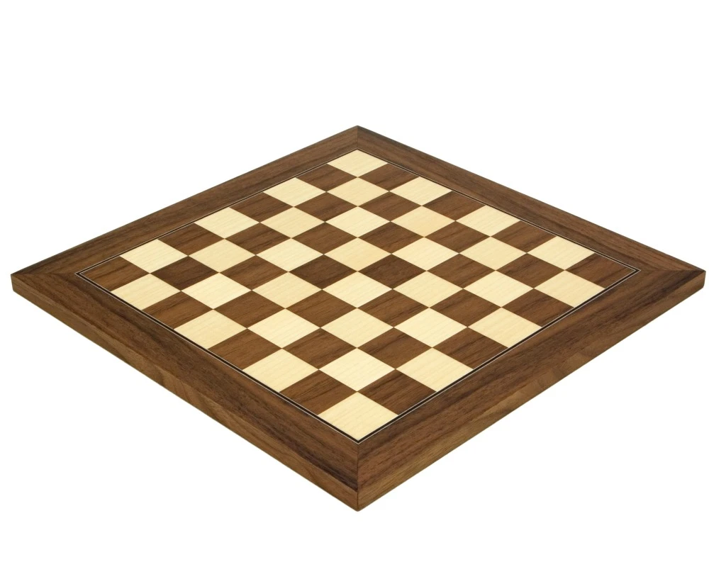 13.75 Inch Walnut And Maple Deluxe Chess Board 1 13.75 Inch Walnut And Maple Deluxe Chess Board