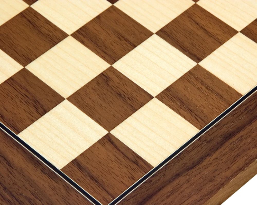 13.75 Inch Walnut And Maple Deluxe Chess Board 4 13.75 Inch Walnut And Maple Deluxe Chess Board - Image 4