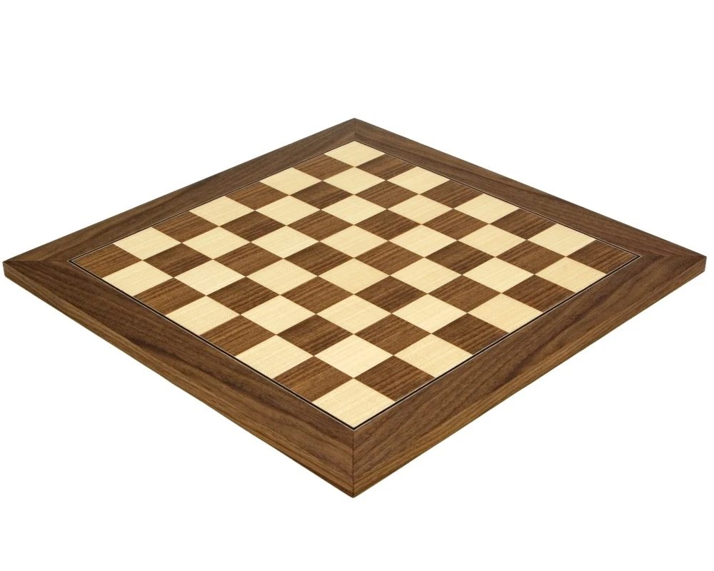 15.75 Inch Walnut And Maple Deluxe Chess Board 1 15.75 Inch Walnut And Maple Deluxe Chess Board