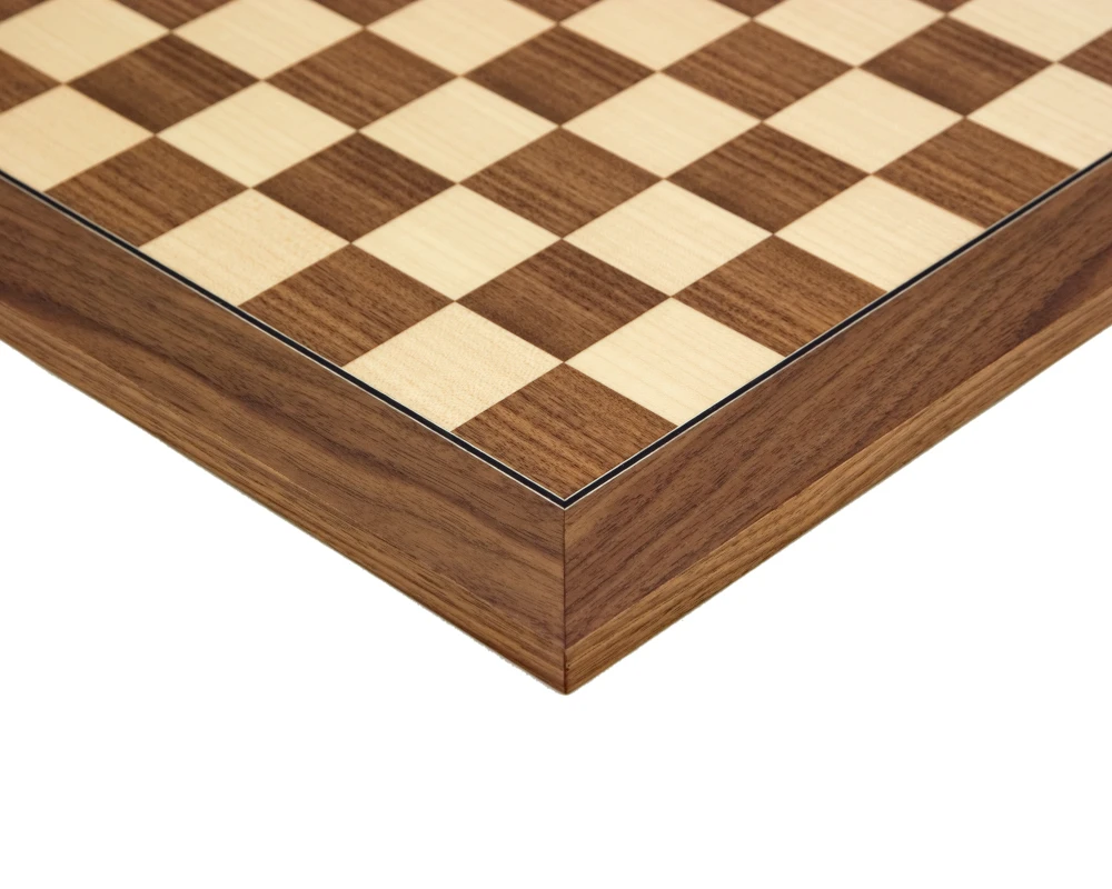 15.75 Inch Walnut And Maple Deluxe Chess Board 3 15.75 Inch Walnut And Maple Deluxe Chess Board - Image 3